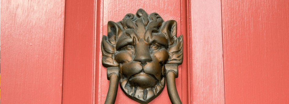 Interesting door knocker in Tetbury