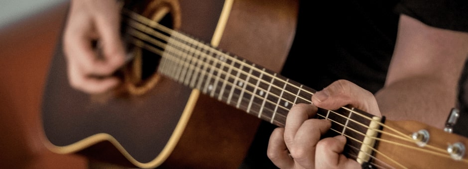 Guitarist playing at The Cornbury Music Festival