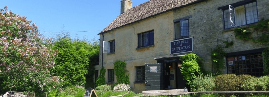 View of the picturesque Bell in Sapperton