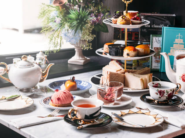 Afternoon tea spread in a Bath tearoom