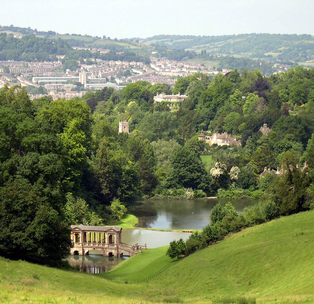 Photo of Bath from Prior Park with the Palladian Bridge