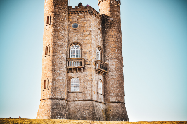 Broadway Tower and blue skies