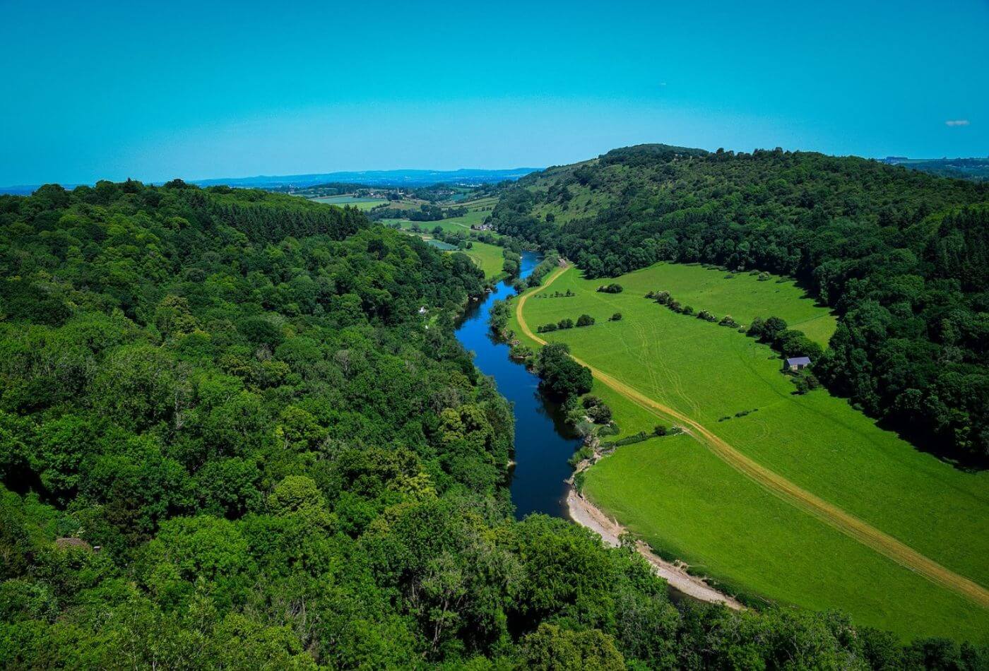 Arial views of the Forest of Dean and Wye Valley