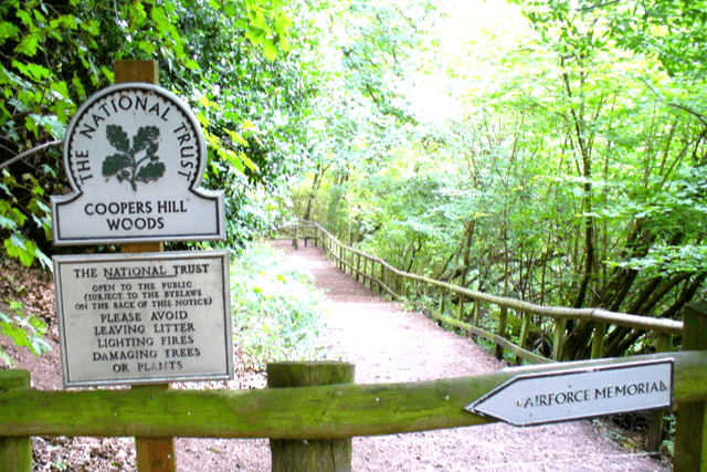 Cooper's Hill Sign - National Trust