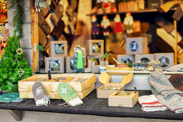 Handmade gifts at Christmas market