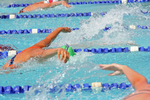 Olympic swimmers in Cheltenham Lido