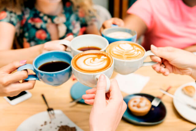 Group of women drinking coffee 